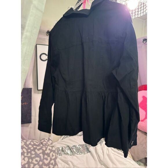 Torrid sz 2 nwt black peplum military jacket/coat safari/utility - Picture 5 of 6